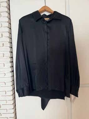 Rosetta Getty. Silk blouse. Black. Size 10. New w tags